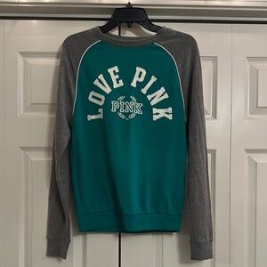 Victoria's Secret Green and Gray Sweatshirt